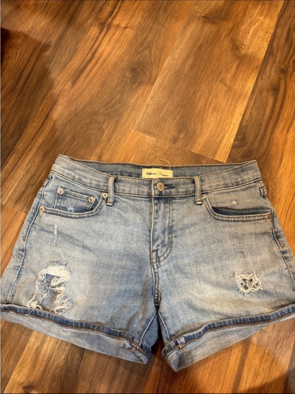 GAP Light Wash Distressed Jean Shorts - Women's